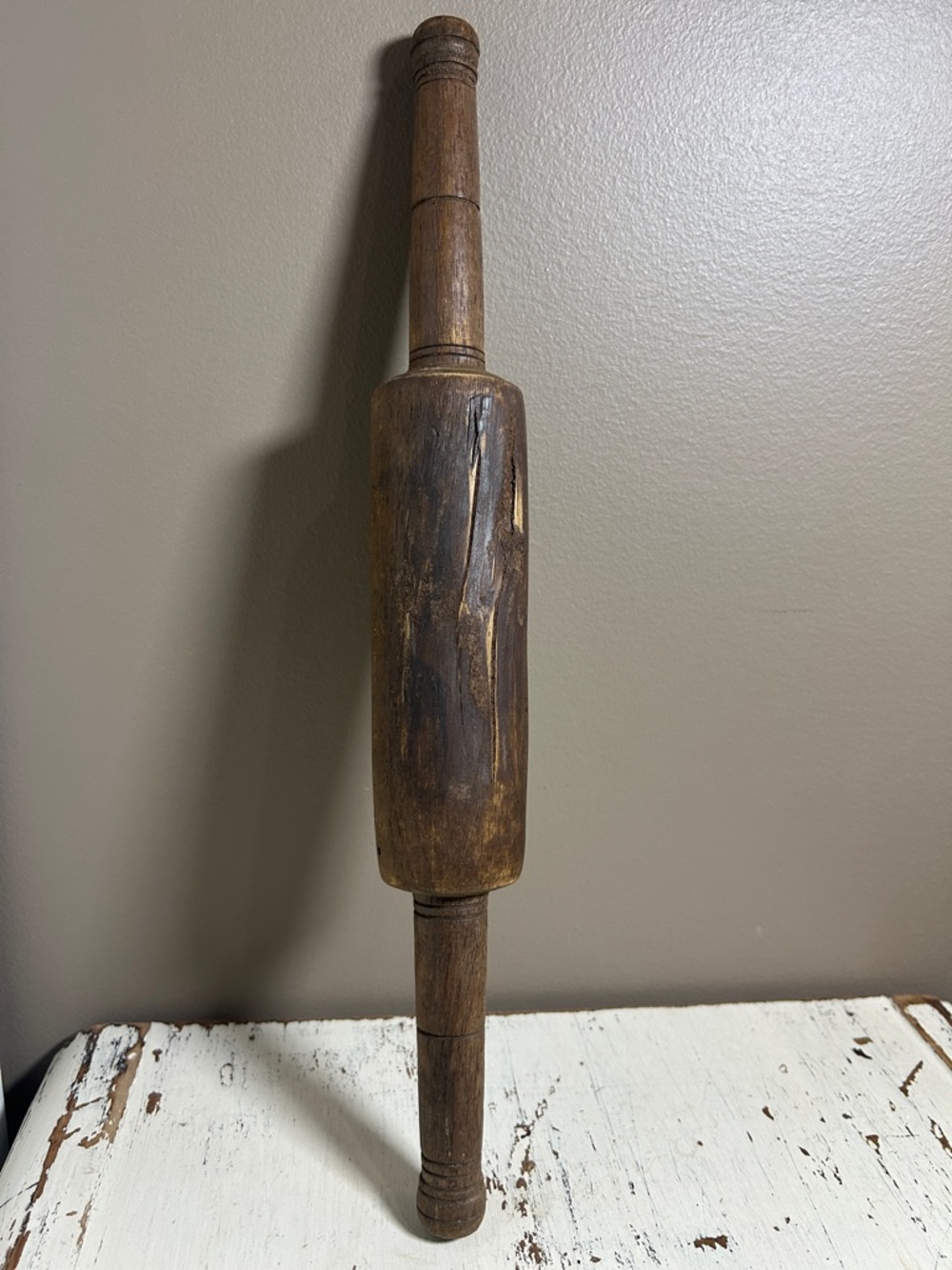 Vintage Wooden Rolling Pin - Rustic Brown